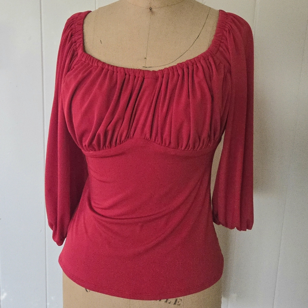 Red Vacation Blouse Vixen by Micheline Pitt